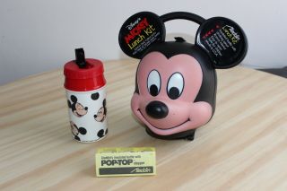 [pristine Vintage] Disney Aladdin Mickey Mouse Head Lunch Box