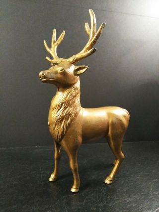 Vintage A C Williams Cast Iron Reindeer Elk Coin Bank
