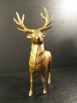 Vintage A C Williams Cast Iron Reindeer Elk Coin Bank 2