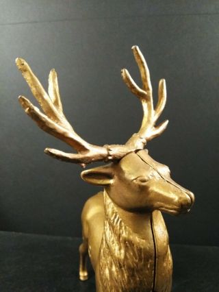 Vintage A C Williams Cast Iron Reindeer Elk Coin Bank 6