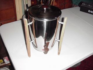 Vintage Regal Large Coffee Percolator Atomic Mid Century Modern Wooden Legs 30c