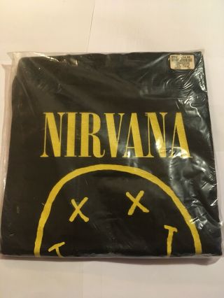 90s Nirvana Long Sleeve Shirt With Wrapper.  Unworn.  Like.  Vintage.