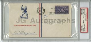 Pie Traynor Psa/dna Slabbed Autographed Vintage 1939 100 Years Of Baseball Fdc