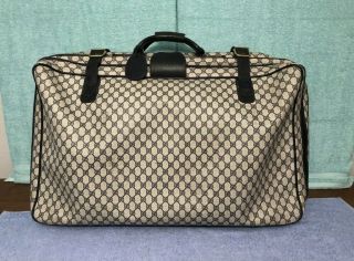 Large Vintage Classic Gucci Gg Monogram Suitcase Luggage Travel Bag Rare