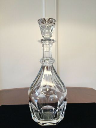 Vintage Signed Baccarat Harcourt 1841 Crystal Glass Decanter Liquor Wine France