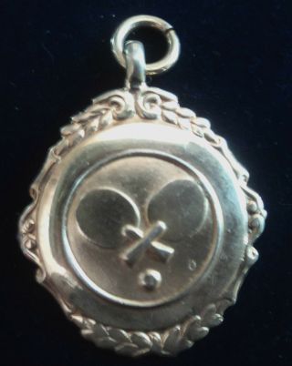 Unusual Silver Gilt Medal / Fob - Table Tennis 1961 - Wilmott Cup Competition