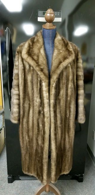 Good Vintage Light Brown Mink Woman Coat,  Full Length,  Estimated S Med