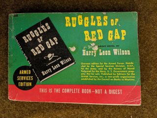 Ruggles Of Red Gap,  By H L Wilson,  884 Armed Services Edition,  Wwii