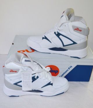 Reebok Retro The Pump 1989 White/Royal/Sheer/Orange sz 7.  5 Rare Hi Top 4