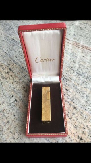 Vintage Cartier Cube Lighter 18k Gold Plated