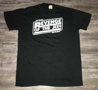 Rare Vintage 80’s Star Wars Revenge Of The Jedi Black T - Shirt Size M