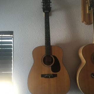 Vintage Harmony Sovereign acoustic guitar in good to.  70s 2