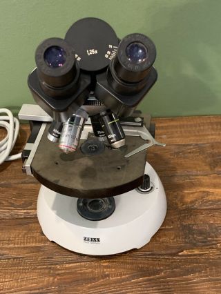Vintage CARL ZEISS West Germany MICROSCOPE 4 Objectives 5