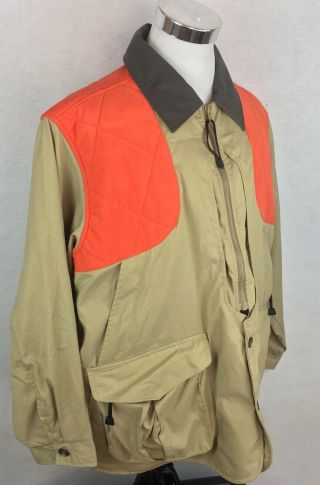 Vintage Orvis Men ' s Hunting Jacket Orange Shooting Padded Coat Bird Size XL 2