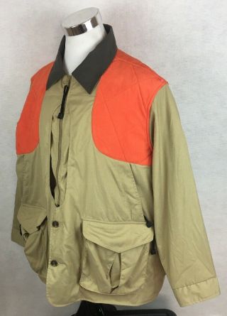 Vintage Orvis Men ' s Hunting Jacket Orange Shooting Padded Coat Bird Size XL 3