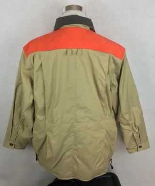 Vintage Orvis Men ' s Hunting Jacket Orange Shooting Padded Coat Bird Size XL 4