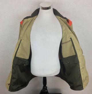 Vintage Orvis Men ' s Hunting Jacket Orange Shooting Padded Coat Bird Size XL 5