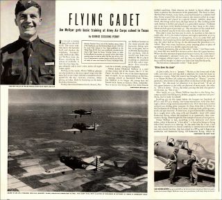1941 Ww2 Article Flying Cadet Army Air Corps School Texas Bt - 3 Trainers 011019