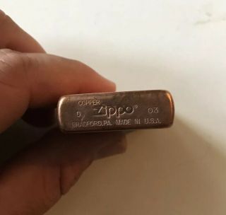 Rare Vintage Solid Copper Zippo Lighter C 03 3