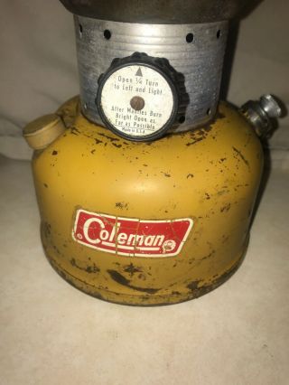 Vintage 1970 ' s Coleman Lantern Gold Bond Yellow Model 228F - 2