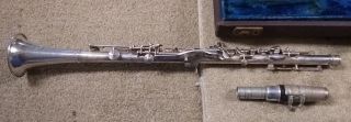 Vintage Rene Duval 20575 Metal Clarinet Made In Italy (fc2h - 3)