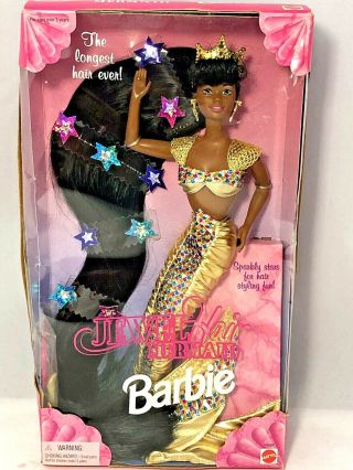 Vintage 1995 Jewel Hair Mermaid Aa Barbie Doll Mattel 14587 Box