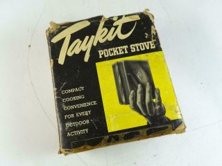 Vintage Taykit Pocket Stove Camping Outdoor Hiking Travelers Equipment Cooking