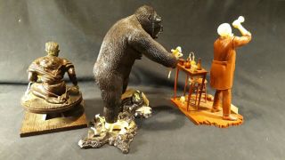 Vintage 3 Aurora Assembled Models 1963,  1964,  King Kong,  Dr.  Jekyll,  Hunch Back 6