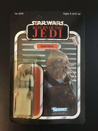 Vintage Star Wars Return Of The Jedi Rotj 1983 Squid Head 65 Back Moc