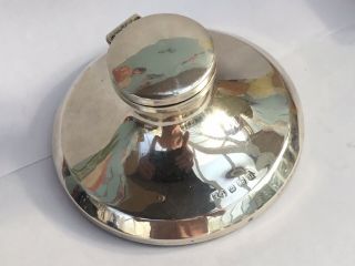 George V Silver Capstan Inkwell.  Hallmarked Birmingham 1919. 2