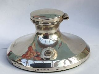 George V Silver Capstan Inkwell.  Hallmarked Birmingham 1919. 4