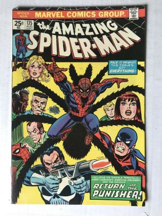 Spider - Man 135 Unread 2nd Appearance The Punisher Marvel Vintage