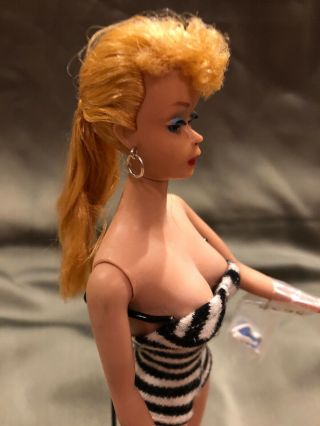 Vintage Blonde 4 Ponytail Barbie Doll Rare Circle Stand Ex 8