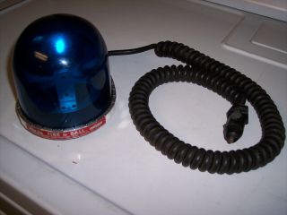 Vintage Police Fire 12 Volt Beacon Blue Federal Fireball Magnetic Teardrop