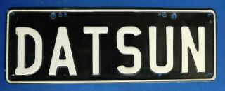 Datsun Vintage Pressed Steel Licence Plate (old B/w Vic Style)