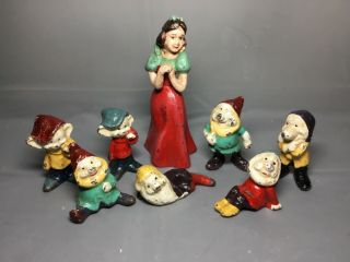 Vintage Disney Snow White And 7 Dwarfs Cast Iron Very Cool