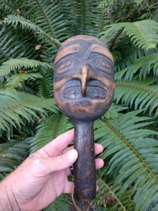 Vintage Carved Northwest Coast Shamans Rattle Master Carver Dwayne Simeon?