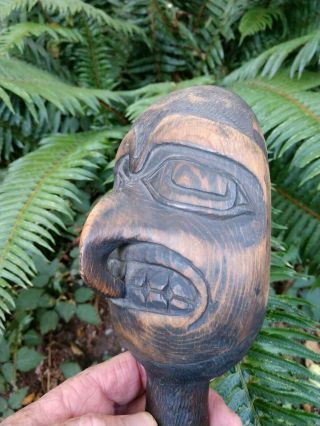 Vintage Carved Northwest Coast Shamans Rattle Master Carver Dwayne Simeon? 3