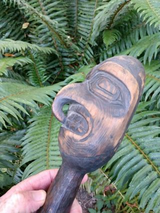 Vintage Carved Northwest Coast Shamans Rattle Master Carver Dwayne Simeon? 6