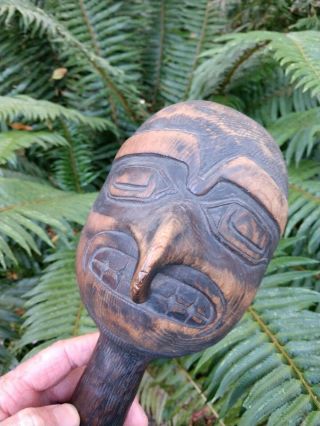 Vintage Carved Northwest Coast Shamans Rattle Master Carver Dwayne Simeon? 7