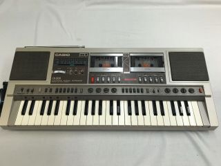 Vintage Casio Ck - 500 Boombox Blaster Keyboard,  Am/fm Radio,  Dual Tape 1980’s