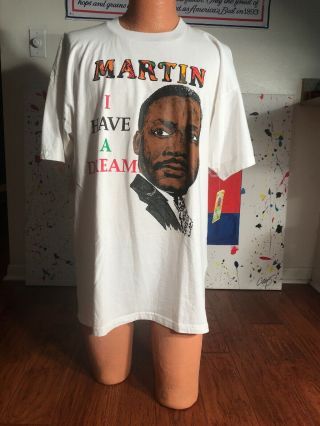 Vintage 90’s Rare Martin Luther King Malcolm X Single Stitch Rap Tee Size Xxl