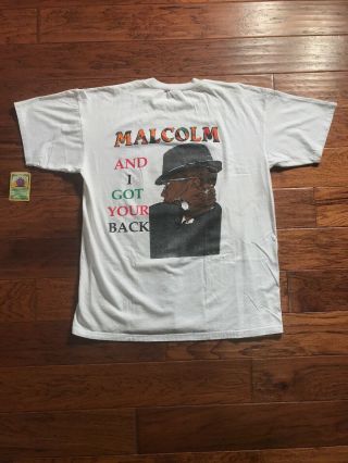 Vintage 90’s Rare Martin Luther King Malcolm X Single Stitch Rap Tee Size XXL 4