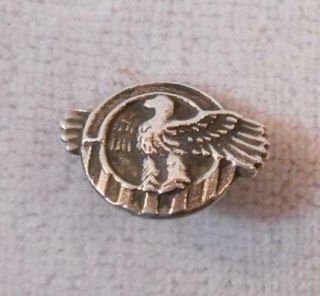 Unusual Ww2 Vintage Sterling Silver Screw Back Ruptured Duck Discharge Pin