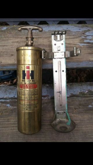 Vintage International Harvester Fire Extinguisher.  Brass