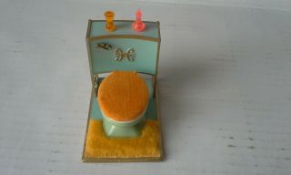 Vintage Plastic Dollhouse Furniture Ideal Petite Princess Bathroom Toilet