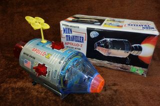 60s Nomura Moon Traveler Apollo - Z Vintage Battery Tin Toy Boxed