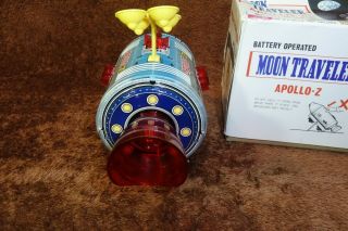 60s Nomura Moon Traveler Apollo - Z Vintage Battery Tin Toy Boxed 4