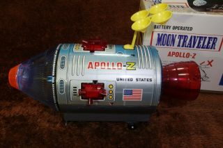 60s Nomura Moon Traveler Apollo - Z Vintage Battery Tin Toy Boxed 5