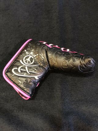 Scotty Cameron Gallery BLACK/PINK M&G DOG WAVE Putter Headcover — VERY RARE 2